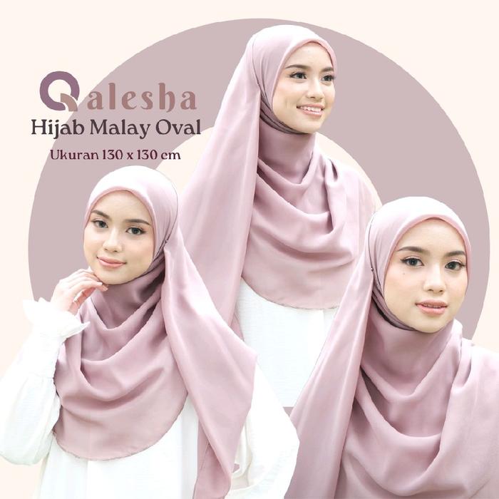 Hijab Malay Oval Syar'i ± 130 x 130 cm, Bahan Polycotton - Qalesha Hijab