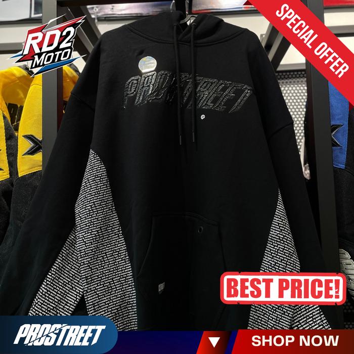 Prostreet Hoodie Oversize Xtreme Black Symbiote - Hoodie Unisex Pria Wanita Hitam Putih Motoran Desi