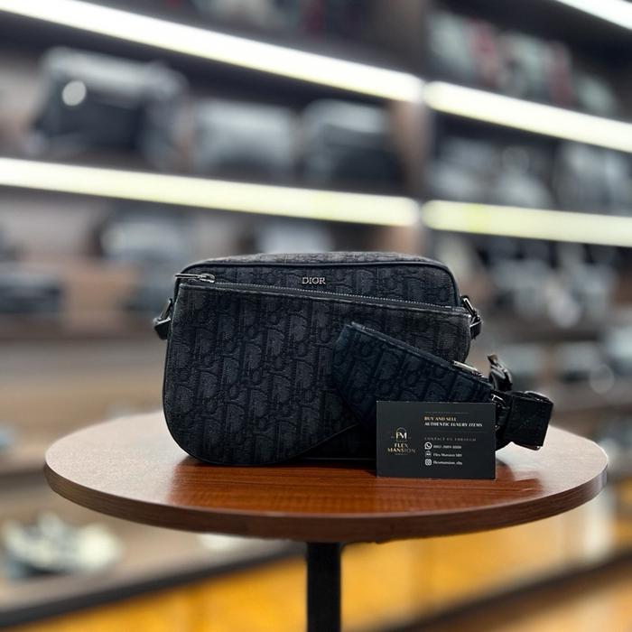 Dior Trio Saddle Messenger Bag Black