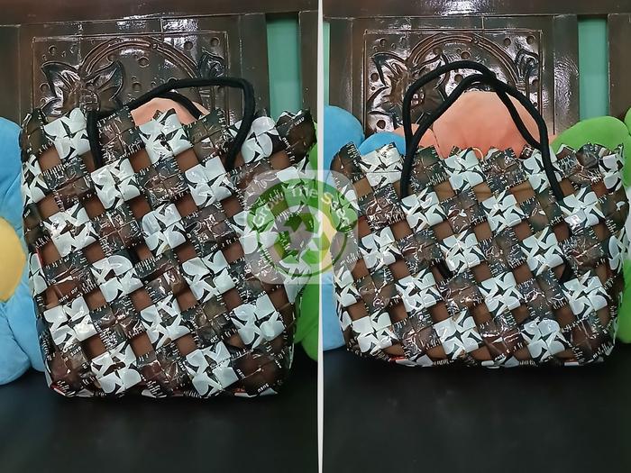 TAS TOTE BAG BUNGKUS KOPI ABC SUSU 2 / PRAKARYA KERAJINAN TANGAN TOTE BAG DAUR ULANG BUNGKUS KOPI AB