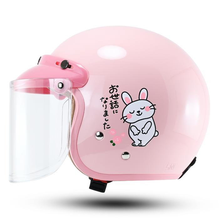Helm Retro Bipplast Terbaru Motif Bunny Lucu kekinian Helm Cewe 2025 Estetik SNI
