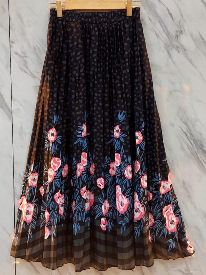 Rok Plisket Motif BUNGA ANYELIR | Rok Bunga ANYELIR | Rok Korean style