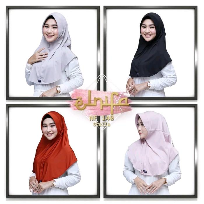 jilbab instan serut polos elnifa jokowi harga grosir