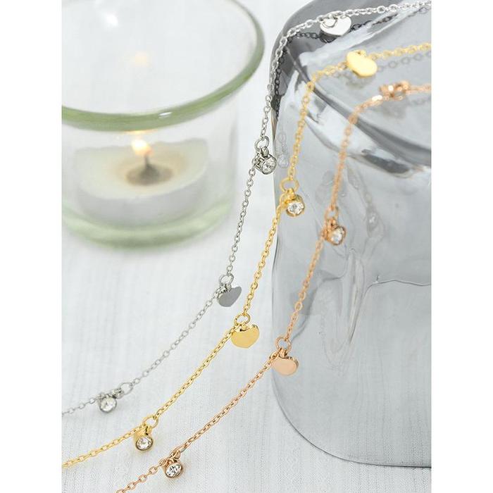 DYRA Kalung Rantai Wanita Titanium Motif Hati Blink Banyak KL0069