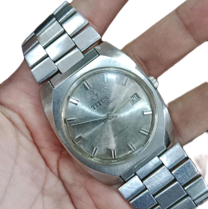 jam tangan TITUS matic 3988 automatic bekas original  17 jewels bekas jadul.