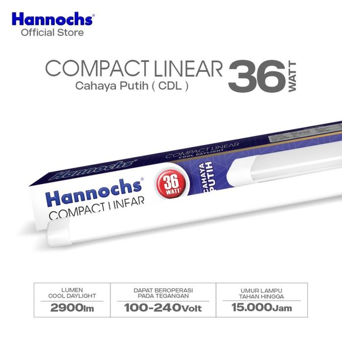 Hannochs Lampu TL LED T8 Compact Linear 36 Watt Cahaya Putih / Hannochs Lampu Kap TL 36W / T8 36W Ca