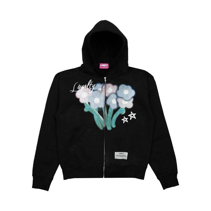 LOYALTY HOODIE "FLOWER ZIPPER BLACK LOYALTY" (UNISEX)