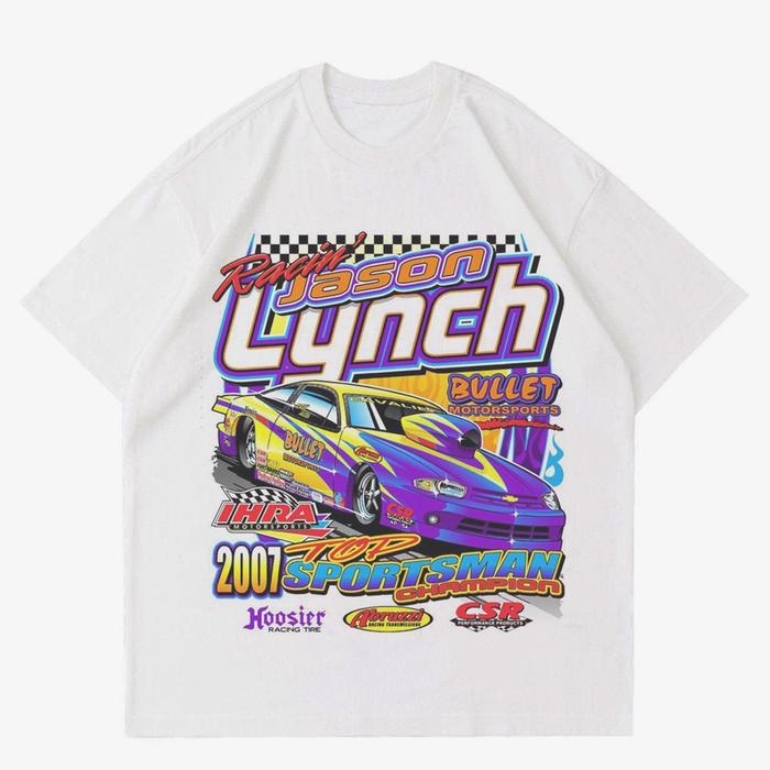 [COD]KAOS VINTAGE NASCAR RUMBLE WHITE | T-SHIRT RACING CAR | KAOS MOBIL BALAP NASCARj