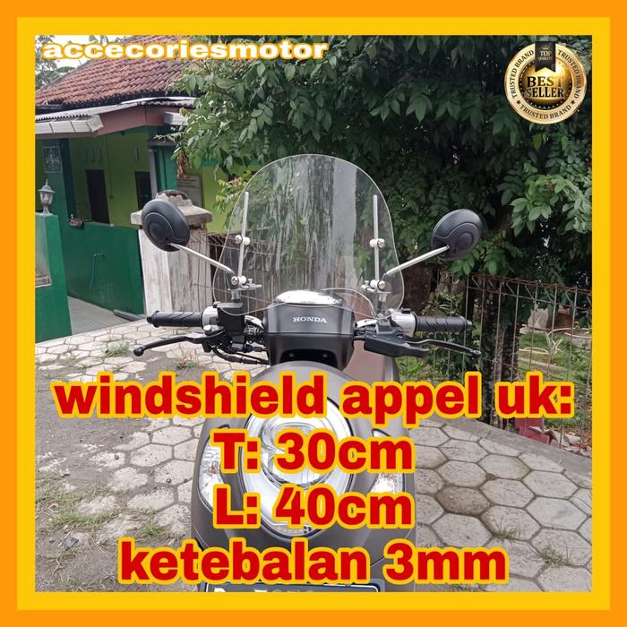 Terlaris visor universal ukuran sedang tebal dan kuat windshield winsil tameng angin beat scoopy var