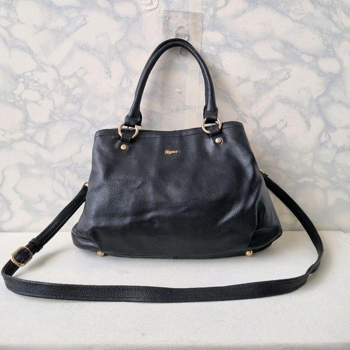 TAS SLING PESTA WANITA KULIT ASLI ELEGANCE PARIS SECOND BRANDED HITAM / TAS TOP HANDLE WANITA ELEGAN