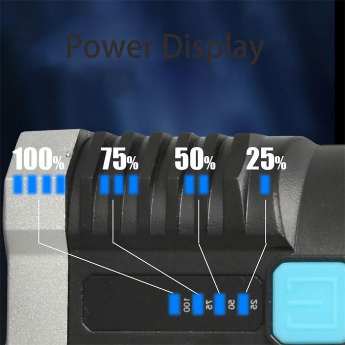 Senter LED 4 Mata COB 48W Jarak Jauh Isi Ulang USB Super Terang / Portable Emergency Flashlight Mult