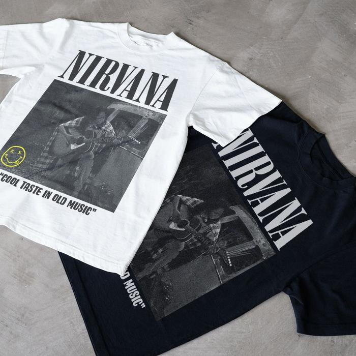 [COD]KAOS BAND ROCK VINTAGE NIRVANA X MANDRA DESAIN KUALITAS BAHAN PREMIUM KATUN COMBED