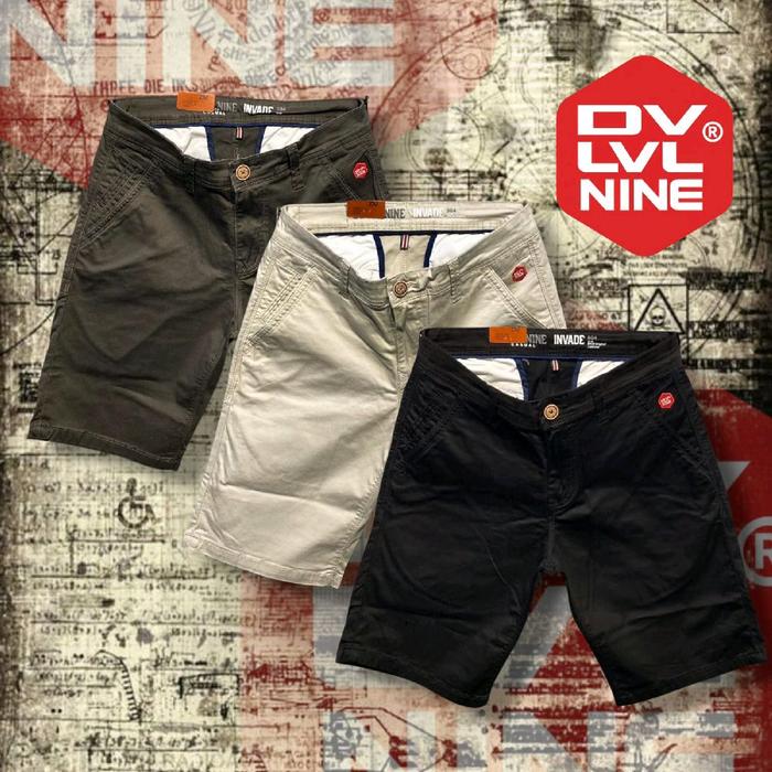 DV LVL NINE Celana Pendek Chinos Pria Original DV LEVEL NINE dengan Desain Klasik dan Nyaman