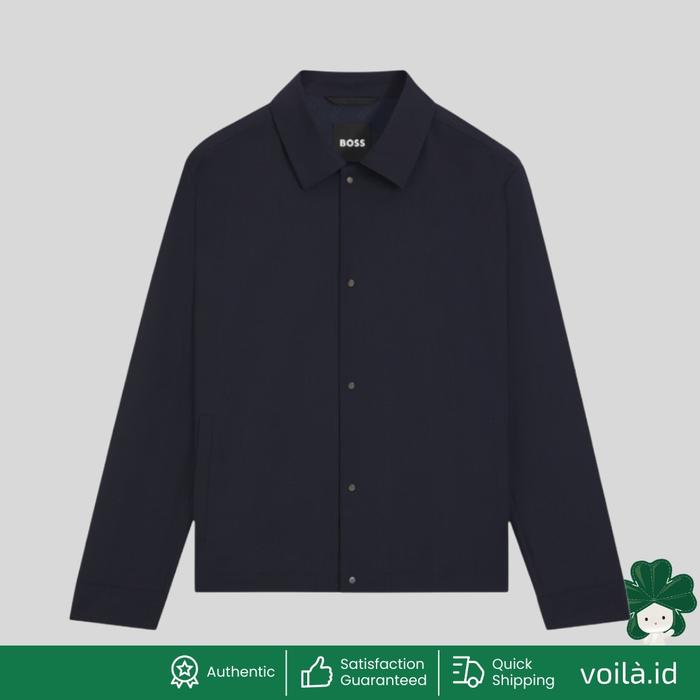 Voilaid P Carper Coach Relaxed-fit Overshirt In Stretch Wool Blend Dark Blue