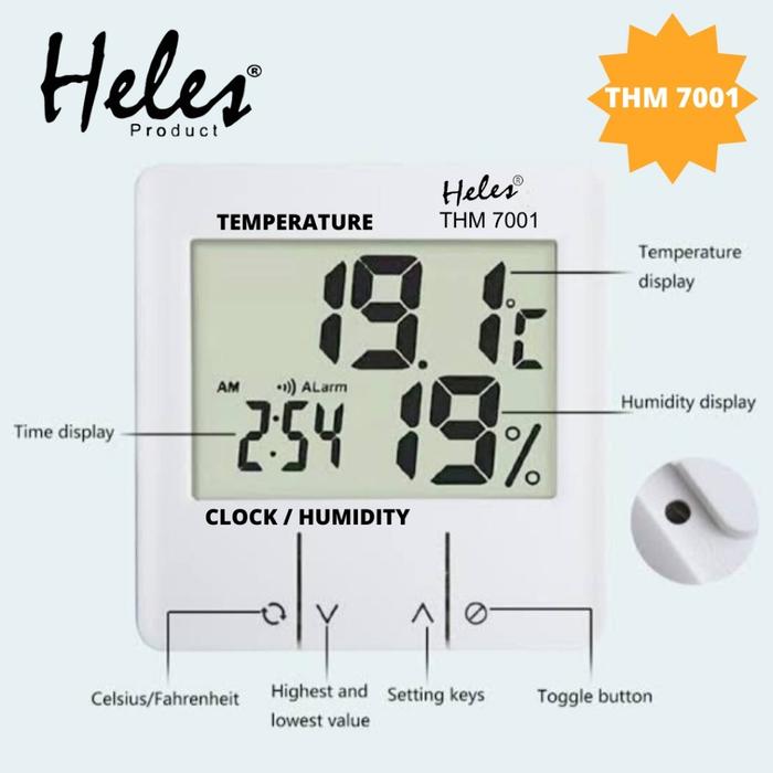 Timer Temperatur Digital Suhu Ruangan Heles THM 7001