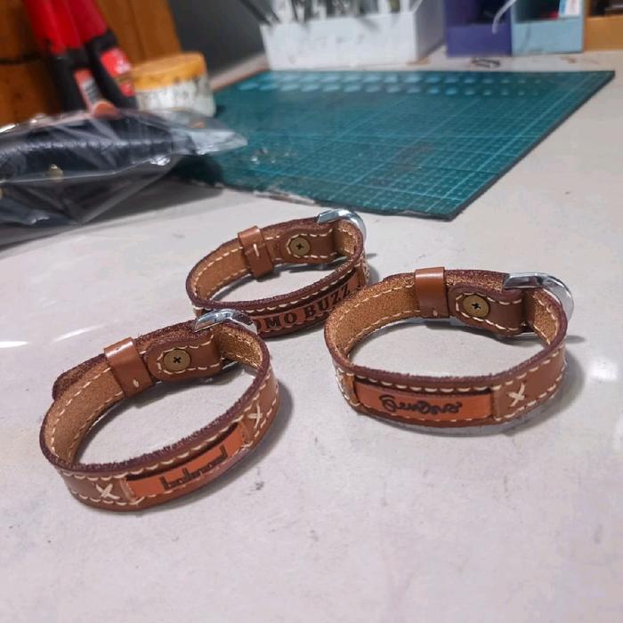 gelang kulit asli gelang custom nama