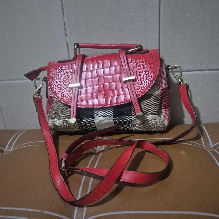 Tas second slempang cantik kulas mix denim *8UR83RRY*