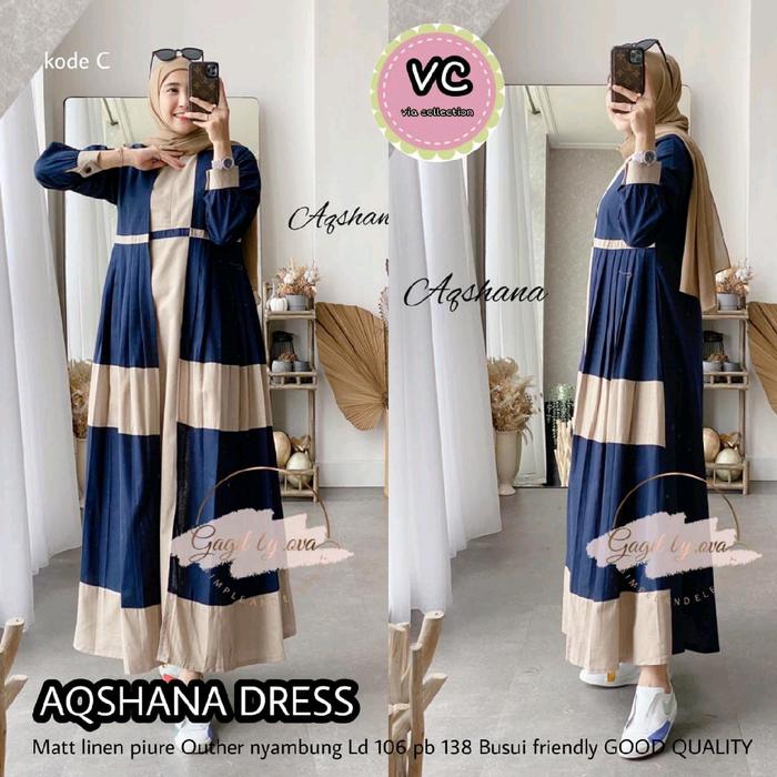 READY STOK AQSHANA DRES GAGIL BY OVA