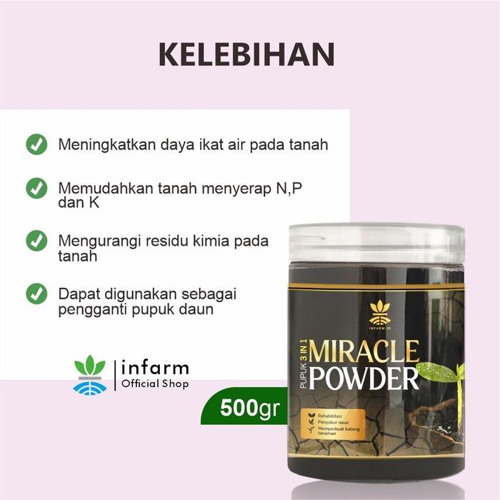 Infarm Miracle Powder Asam Humat Pupuk 3 In 1 Pembenah Media Tanam Penyubur Daun Dan Memperkuat Bata