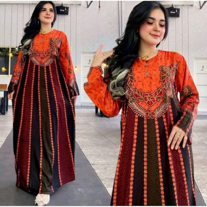 DASTER PANJANG SARINA BUSUI KANCING DEPAN LONGDRESS LENGAN PANJANG  BAHAN RAYON ADEM HALUS UKURAN ST