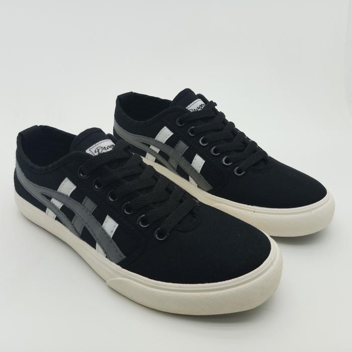 Sepatu Dragonfly Alpha Hitam Abu / Sepatu Dragonfly Alpha Black Grey Karet Casual Shoes