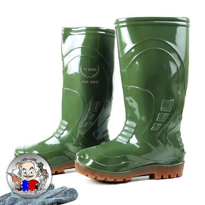Terbaru Sepatu Boot Safety Hijau Size 39 41 42 YUBANG / Sepatu Boots Safety Karet  Sepatu Boot Tingg