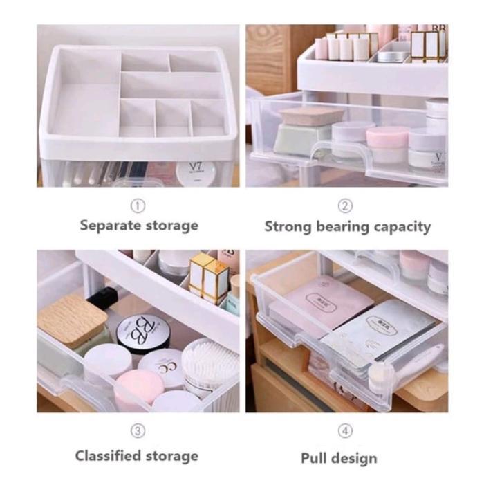 (PS) RAK KOSMETIK 3 SUSUN FREE STIKER - Rak Kosmetik / Laci Kosmetik Serbaguna / Rak Makeup tempat s