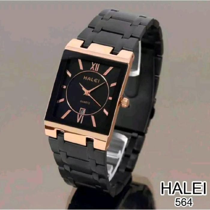 Halei 564L Black rosegold jam tangan cewek original