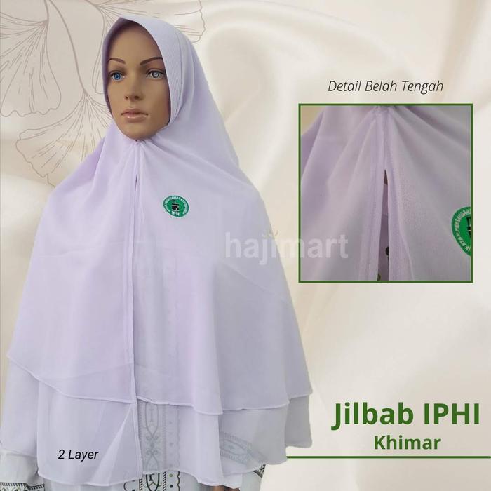 JILBAB INSTAN KHIMAR IPHI / JILBAB KHIMAR LOGO IPHI - Logo IPHI, Pad Topi, & Kerut di Bagian Dagu - 