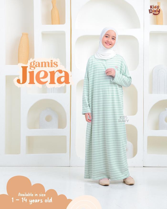 Gamis Anak Jiera Perempuan Premium Knit Stripe Nyaman dan Elegan 1-14 Tahun Muslim Baju Dress Remaja