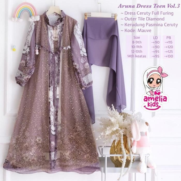 BEST SELLER ARUNA #3 DRESS KIDS BY AMELIA ORIGINAL BEST SELLER BAJU ANAK PEREMPUAN DRESS/ GAMIS +JIL