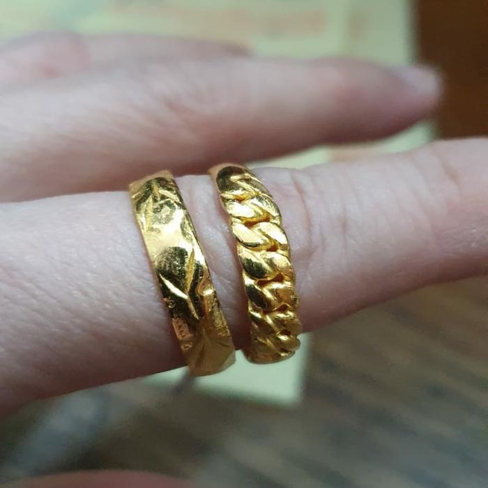 CINCIN MOTIF POLOS EMAS ASLI 24K 24 KARAT 99% KUNING 5 GRAM 5GR