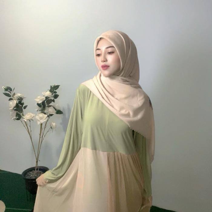 Khazanah by Eva khazanah Syar’i Fashion Wanita Muslim 3Set Hijab blous Hijab segi empat & Gamis komb