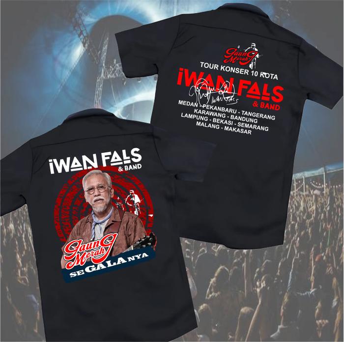 KEMEJA Workshit IWAN FALS GAUNG MERAH HITAM DISTRO / kaos music / kaos event / kaos band IWAN FALS B