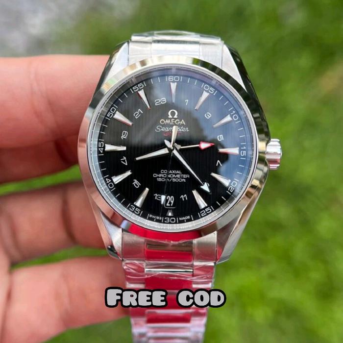 JAM TANGAN OMEGA SEAMASTER WHITE DIAL STEEL AUTOMATIC SWISS