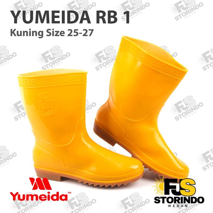 Sepatu Boot Pendek Yumeida RB 1 Kuning Boots Karet Lokal Anti Air & Slip Nyaman Ringan Kontruksi Med