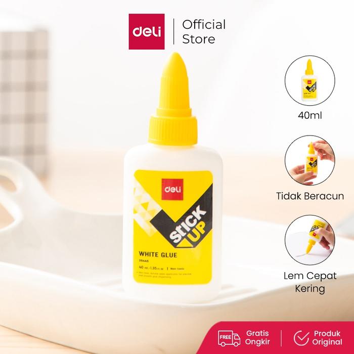 DELI Lem Cair Putih 40 ml / cepat kering melekat sangat kuat tidak beracun E39445