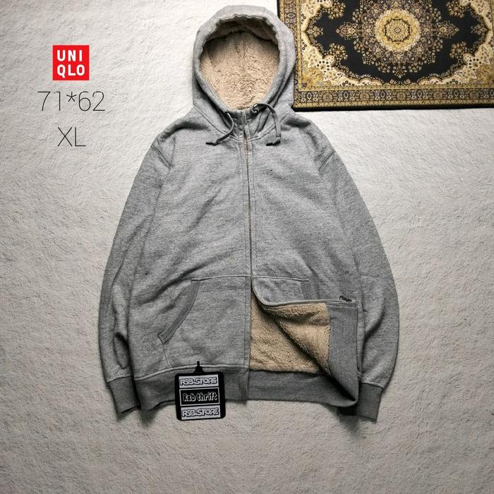 Hoodie Zipper sherpa UNIQLO original 100% size XL