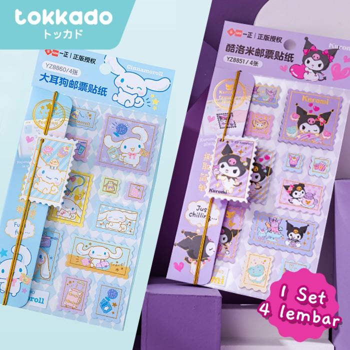 TOKKADO Sanrio Sticker Prangko Tempelan Anak Sekolah Karakter Lucu