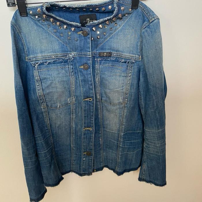 Preloved 7 for all mankind jeans studded jacket