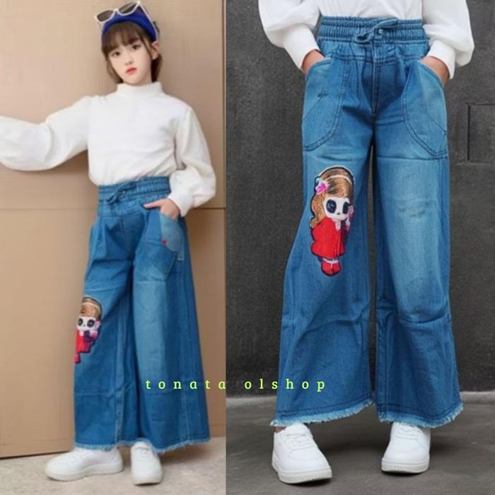Kulot Jeans Anak Dengan Motif LED yang menyala Umur 3-17thn