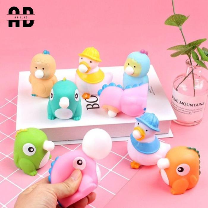 ABS - Mainan Squishy Bayi Dino Pop It Karet Silikon Balon Silicon Mainan Pencet Lucu