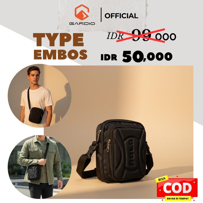 GARDIO EMBOS MINI, Tas Slempang Pria/Wanita Embos ( hp,passpor,buku tabungan,charger ) Selempang