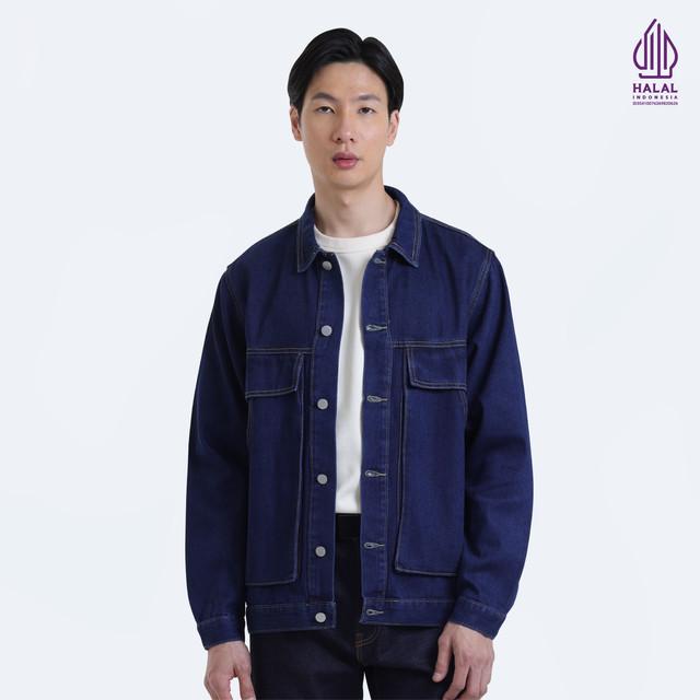 Used 1968 - Cambell Jacket Jeans Pria Grit Overshirt Navy