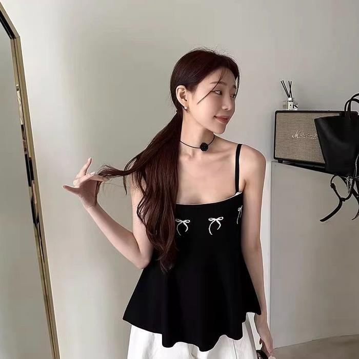 Promo Berynette 0340 Atasan Wanita Borri Tank Top Ribbon Cute Kamisol Crop Casual Dalaman Baju Bangk