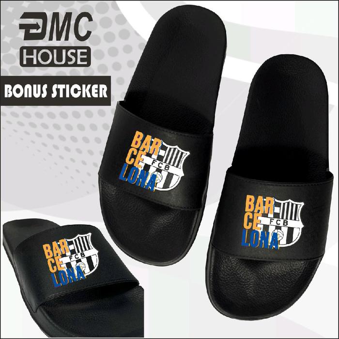 Sandal Bola Selop Slip On Barca Barcelona Pria Dan Wanita
