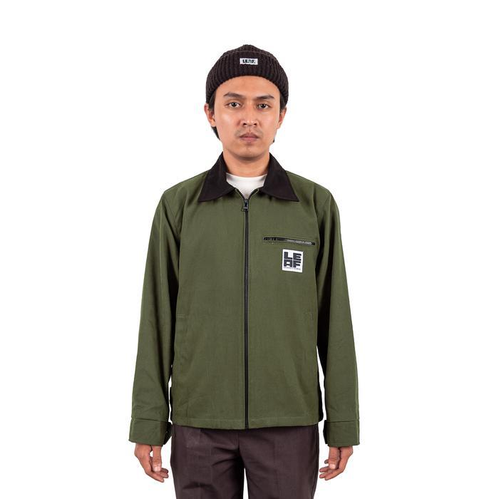 Leaf Classic Green/Black Work Jacket -Gratisongkir