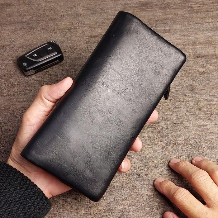 [ New ] Dompet Emir Lipat Pria Men Laki Laki Bahan Kulit Sapi Wallet Emir Dompet Panjang Lipat Fashi
