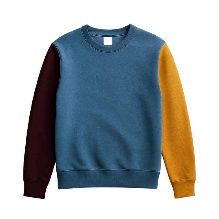 Sweater Color Block  Pria Wanita Tebal