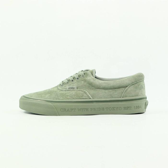 SEPATU CASSUAL NEIGHBORHOOD X ERA 95 DX SEAGRASS OLIVE BNIB FULL TAG BARCODE BAHAN LEATHER KULIT